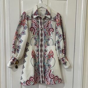 Elegant Paisley Print Mini Dress